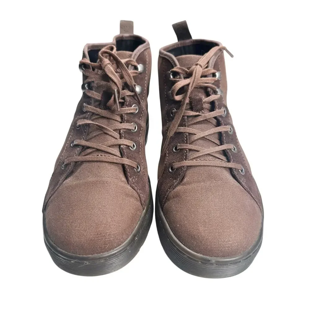 Dr. Martens | Unisex | Coburg Brown Canvas Suede Ankle Chukka Boots | M 10 W 11